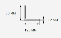 Уголок металлический 125x80х12 мм 09г2с